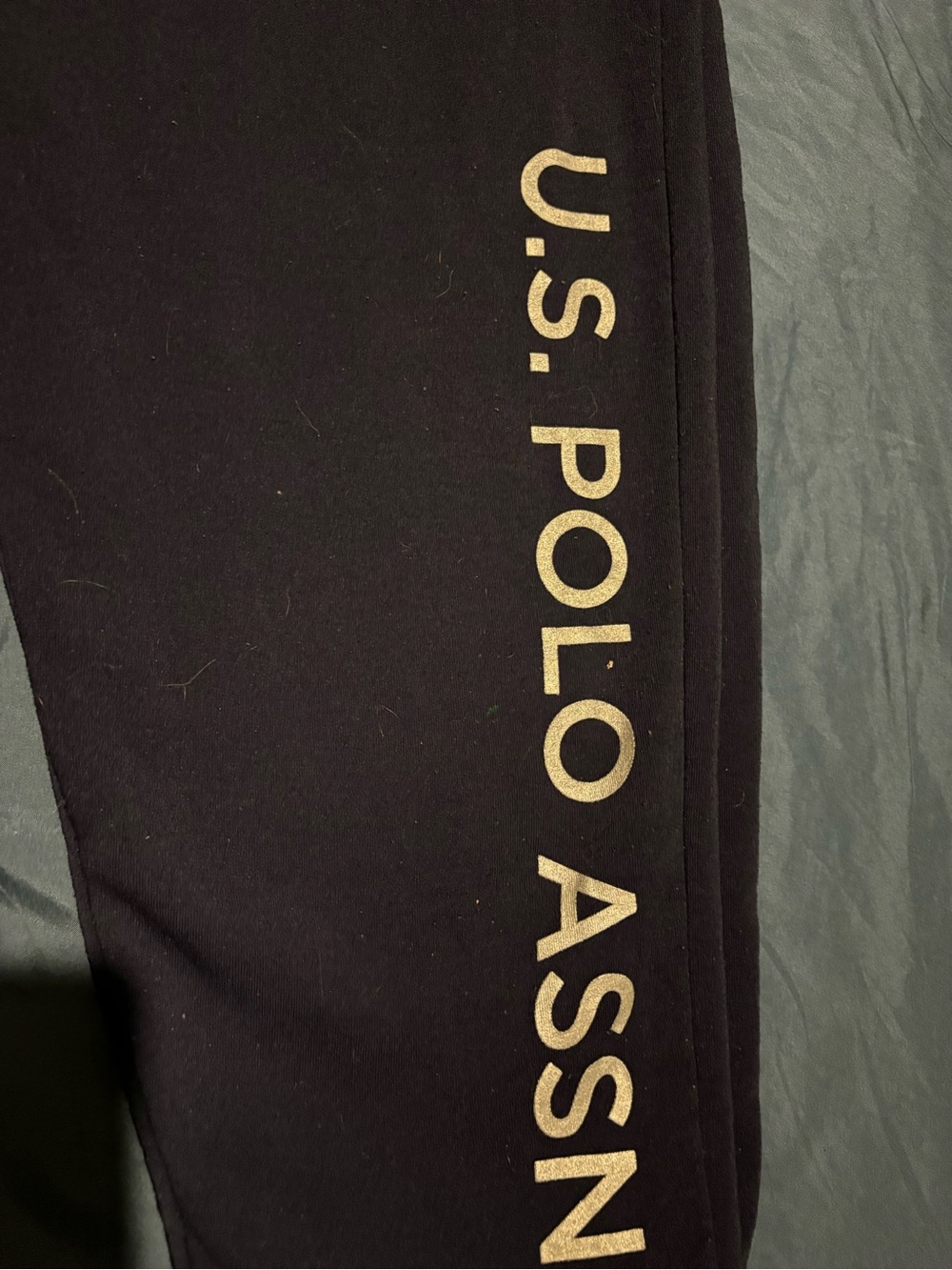 U.S. Polo Assn. Black Sweatpants with Gold Logo Side Print